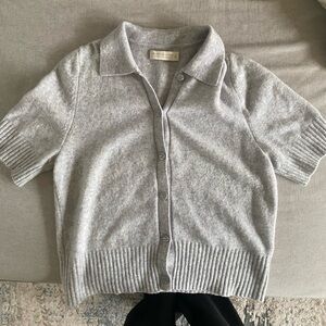 Abercrombie wool blend Gray Short-Sleeve Button Cardigan